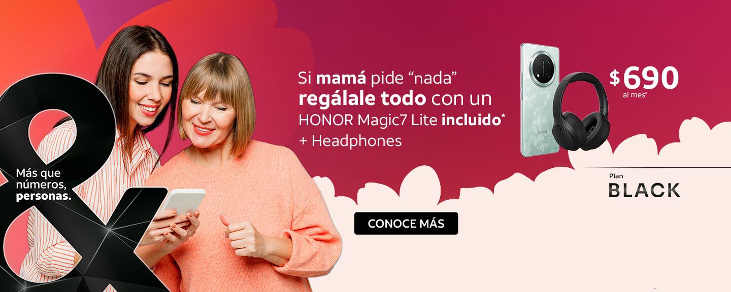 Si mama pide nada regálale todo con un HONOR Magic7 Lite incluido en un plan black