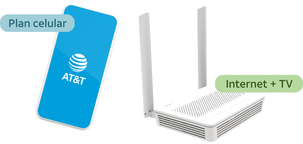 plan AT&T más + internet total play + televisión