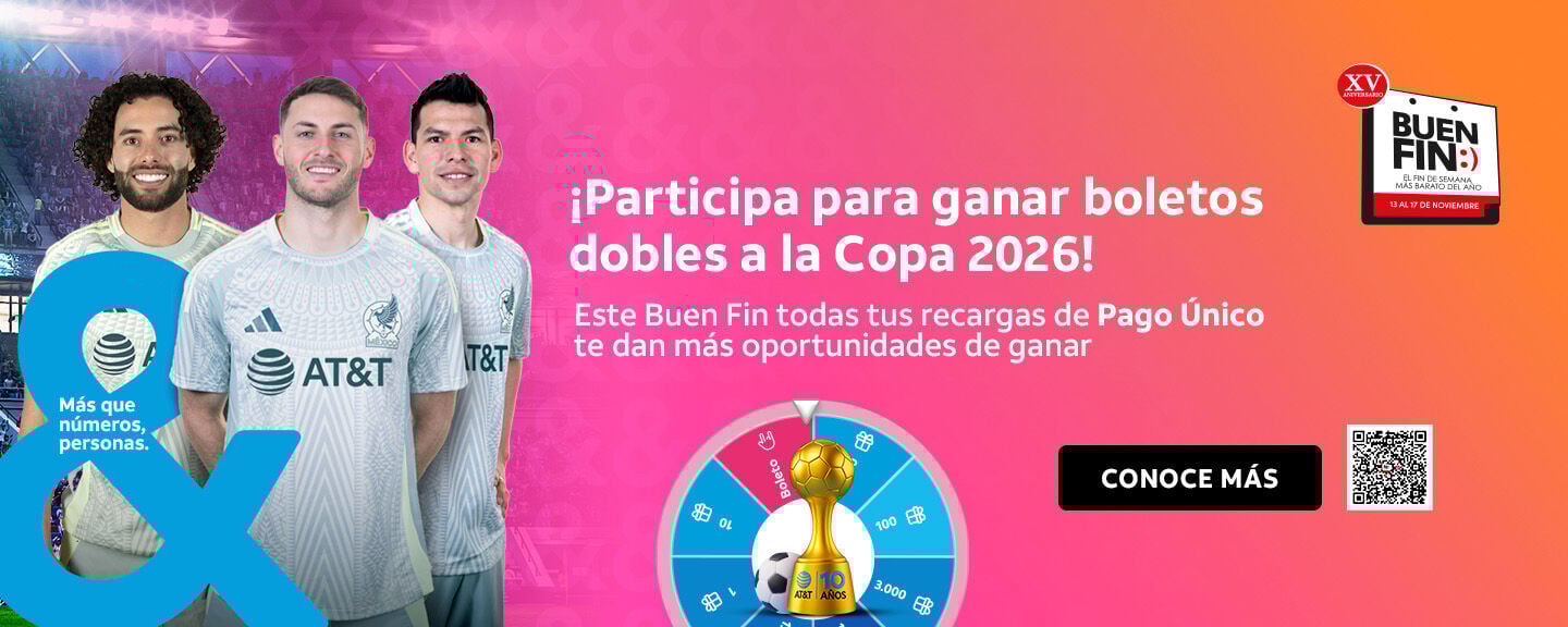 Este buen fin toda tus recargas de pago único te dan mas oportunidades de ganar.