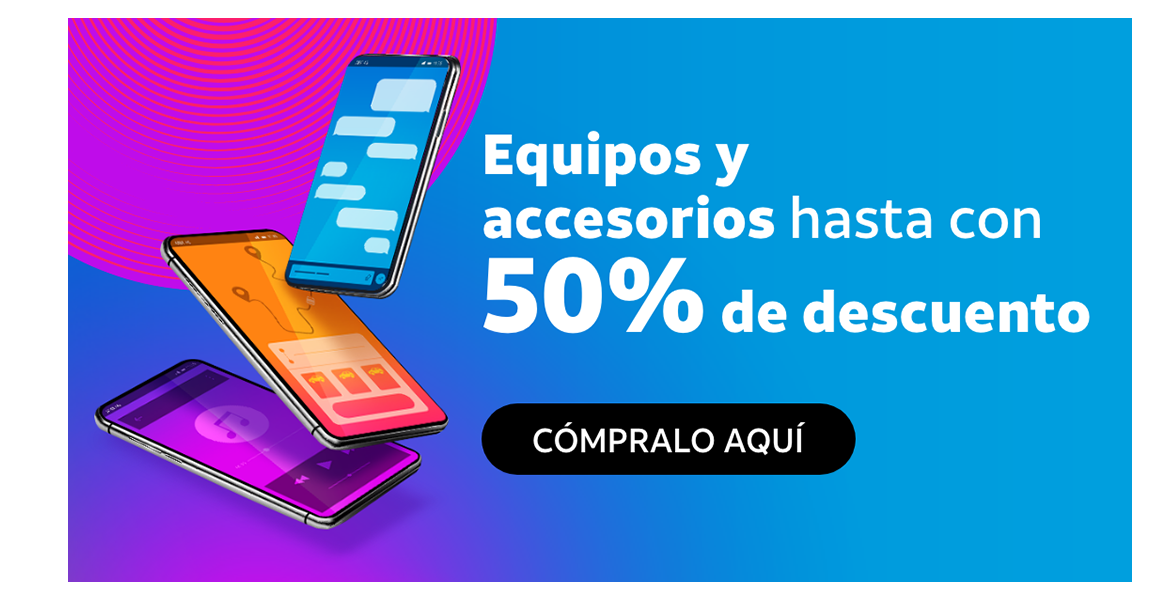 equipos y accesorios hasta con el 50% de descuento