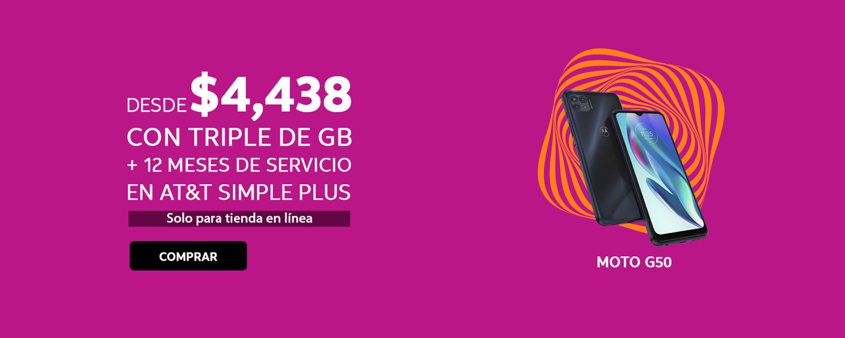 Motorola G50 desde $4,438 contratando Simple plus