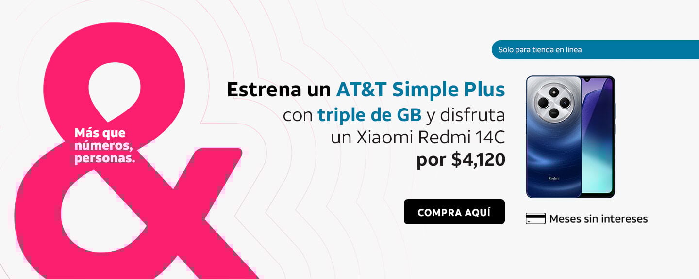 Estrena un AT&T Simple Plus con triple de GB y disfruta un Xiaomi Redmi 14C por $4,120