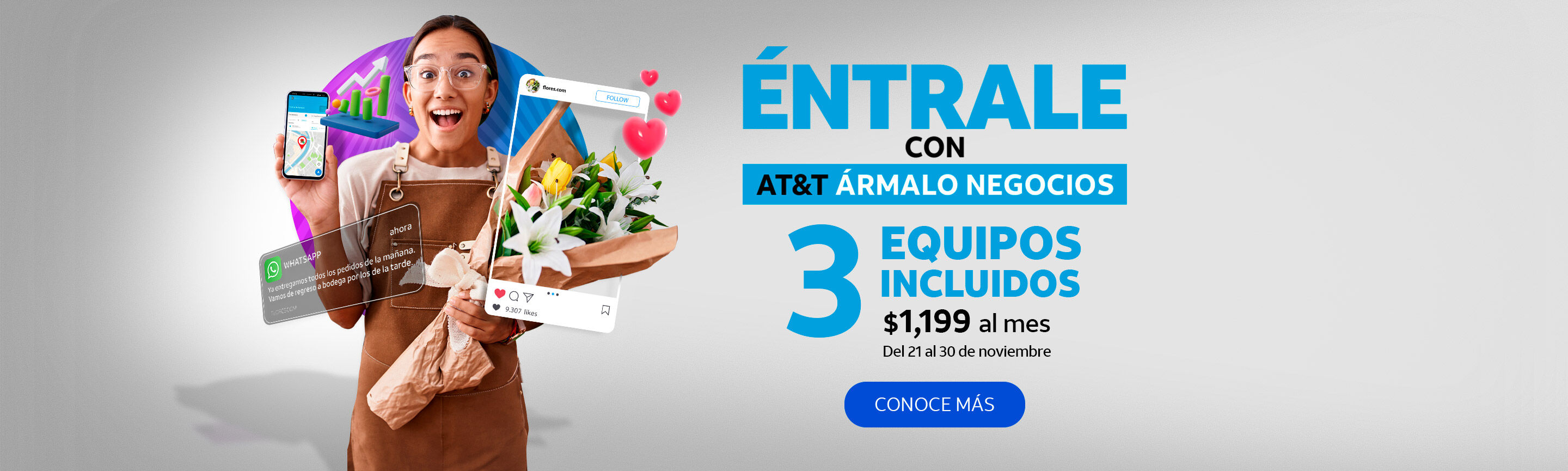 entrale con AT&T ármalo negocios