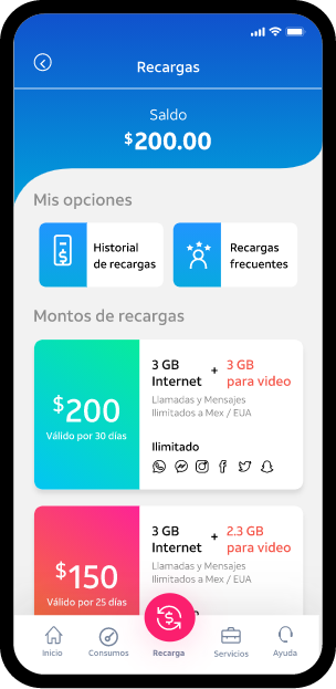 Recargas frecuentes